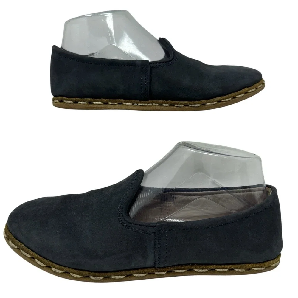 Sabah Turkish Handmade Gray‎ Suede Slip-On Shoes Loafers Women's 38